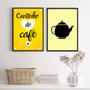 Imagem de Kit 2 Quadros Cantinho Do Café Amarelinho 45x34cm - com vidro