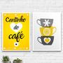 Imagem de Kit 2 Quadros Cantinho Do Café Amarelo 33x24cm