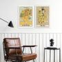 Imagem de kit 2 Quadros Cartas Tarot Klimt e Van Gogh 33x24cm - com vidro