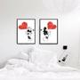 Imagem de Kit 2 Quadros Casal Mickey e Minnie 45x34cm - com vidro