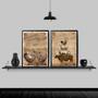 Imagem de Kit 2 Quadros Country Animais Fazenda Retrô 33x24cm