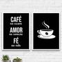 Imagem de Kit 2 Quadros Decoração Cantinho Do Café 33x24cm - com vidro