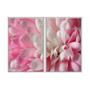 Imagem de Kit 2 quadros decorativos 40x60cm vidro flor rosa e branca flnt056