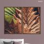 Imagem de Kit 2 quadros decorativos 60x80cm vidro natureza folha macro flnt070