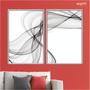 Imagem de Kit 2 quadros decorativos 60x80xcm vidro - abstrato preto e branco abg005