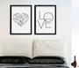 Imagem de Kit 2 quadros decorativos ambientes - LOVE