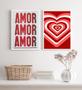 Imagem de Kit 2 Quadros Decorativos Amor Amor Amor 33x24cm - com vidro