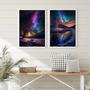 Imagem de Kit 2 Quadros Decorativos Aurora Boreal 24X18Cm - Com Vidro