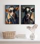 Imagem de Kit 2 Quadros Decorativos Boi Fashion 33X24Cm - Com Vidro