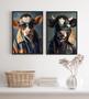 Imagem de Kit 2 Quadros Decorativos Boi Fashion 45X34Cm