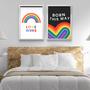 Imagem de Kit 2 Quadros Decorativos Born This Way Orgulho Lgbtqia+ A3