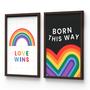 Imagem de Kit 2 Quadros Decorativos Burn This Way Mês Orgulho Lgbtqia+