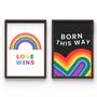 Imagem de Kit 2 Quadros Decorativos Burn This Way Mês Orgulho Lgbtqia+