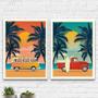 Imagem de Kit 2 Quadros Decorativos Carros Na Praia 33x24cm