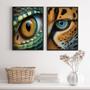 Imagem de Kit 2 Quadros Decorativos Fotografias Olhos Animais 33X24Cm