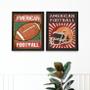 Imagem de Kit 2 Quadros Decorativos Futebol Americano 33x24cm - com vidro