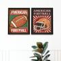 Imagem de Kit 2 Quadros Decorativos Futebol Americano 45X34Cm - Vidro