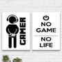 Imagem de Kit 2 Quadros Decorativos Gamer Life 33x24cm