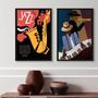 Imagem de Kit 2 Quadros Decorativos Jazz Cartaz Poster 33x24cm - com vidro