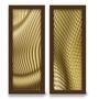 Imagem de Kit 2 Quadros Decorativos Lavabo Abstrato Dourado Ondas Moderno