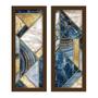 Imagem de Kit 2 Quadros Decorativos Lavabo Abstrato Mármore Azul Dourado