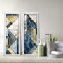 Imagem de Kit 2 Quadros Decorativos Lavabo Abstrato Mármore Azul Dourado