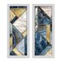 Imagem de Kit 2 Quadros Decorativos Lavabo Abstrato Mármore Azul Dourado