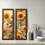 Imagem de Kit 2 Quadros Decorativos Lavabo Aquarela Girassol Floral Flores