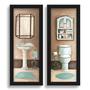 Imagem de Kit 2 Quadros Decorativos Lavabo Banheiro Aquarela Pintura Marrom Bege