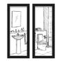 Imagem de Kit 2 Quadros Decorativos Lavabo Banheiro Preto Branco Tabaco