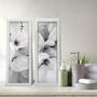 Imagem de Kit 2 Quadros Decorativos Lavabo Branco Cinza Floral Lírio