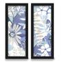 Imagem de Kit 2 Quadros Decorativos Lavabo Margarida Floral Azul Branco Aquarela