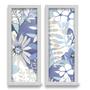 Imagem de Kit 2 Quadros Decorativos Lavabo Margarida Floral Azul Branco Aquarela