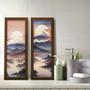 Imagem de Kit 2 Quadros Decorativos Lavabo Monte Fuji Montanha Pôr do Sol Oriental