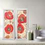 Imagem de Kit 2 Quadros Decorativos Lavabo Papoula Flor Floral Vermelho Mandala