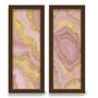 Imagem de Kit 2 Quadros Decorativos Lavabo Pedra Quartzo Rosa Dourado Rose Gold