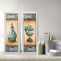 Imagem de Kit 2 Quadros Decorativos Lavabo Perfume Provençal Arabesco Sabonete Azul