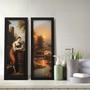 Imagem de Kit 2 Quadros Decorativos Lavabo Pintura Barroco Pôr do Sol Paisagem Rio