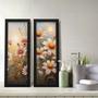 Imagem de Kit 2 Quadros Decorativos Lavabo Pintura Pôr do Sol Floral Flores