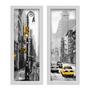 Imagem de Kit 2 Quadros Decorativos Lavabo Preto e Branco Aquarela Cidade