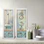 Imagem de Kit 2 Quadros Decorativos Lavabo Turquesa  Banheiro Banheira Vintage Arabesco Provençal