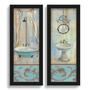 Imagem de Kit 2 Quadros Decorativos Lavabo Turquesa Tiffany Banheiro Banheira Vintage Arabesco Provençal