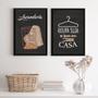 Imagem de Kit 2 Quadros Decorativos Lavanderia Preto EMarrom2 33x24cm - com vidro