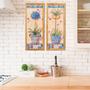 Imagem de Kit 2 Quadros Decorativos Moldura Banheiro Lavabo Flores Plantas Sala De Jantar Cozinha