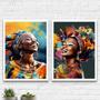 Imagem de Kit 2 Quadros Decorativos Mulheres Afro 45x34cm