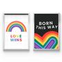 Imagem de Kit 2 Quadros Decorativos O Amor Vence Mês Orgulho Lgbtqia+