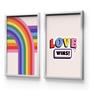 Imagem de Kit 2 Quadros Decorativos O Amor Vence Mês Orgulho Lgbtqia+