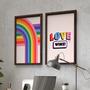 Imagem de Kit 2 Quadros Decorativos O Amor Vence Orgulho Lgbtqia+ A2