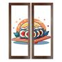 Imagem de Kit 2 Quadros Decorativos para Cozinha Área Goumet kitnet copa temperos frutas cantina Panela talheres 20x60cm