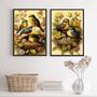 Imagem de Kit 2 Quadros Decorativos Passarinhos No Ninho 24x18cm - com vidro